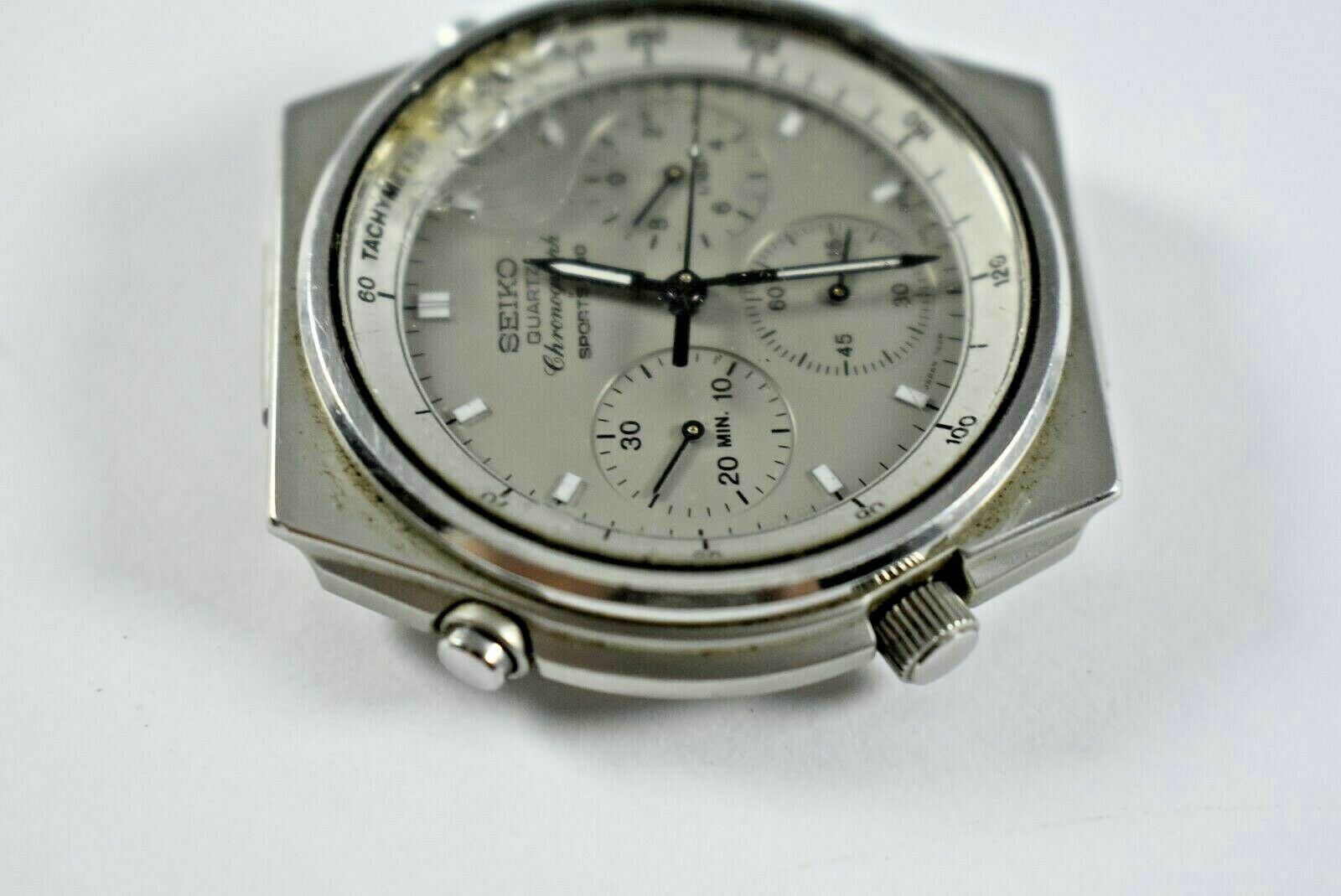 Vintage Seiko Quartz Chronograph Sports 100 7A28-7079 Mens Wrist Watch   | WatchCharts