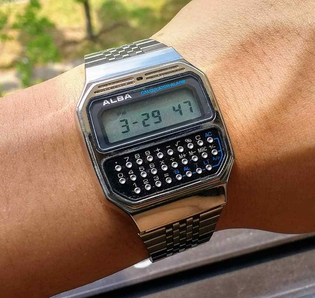 NOS VINTAGE ALBA (by SEIKO pulsar ) CALCULATOR ALARM WATCH