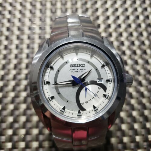 SEIKO ARCTURA KINETIC MEN S WATCH SAPPHIRE CRYSTAL NEEDS CAPACITOR