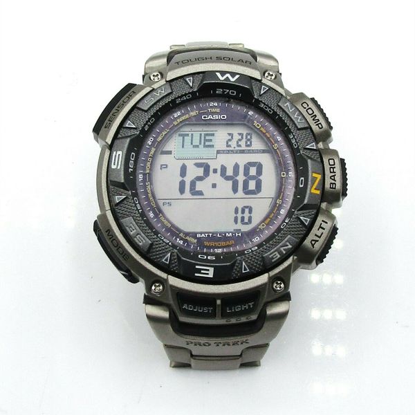 Casio Pro Trek 3246 PRG240T Base Titanium/Stainless Steel Watch RUNS
