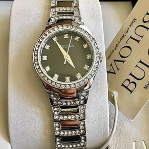 Bulova 96L170 Women s Crystal Bracelet Watch WatchCharts