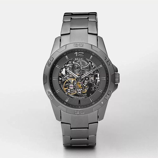 Relic by Fossil Menâ s Automatic Skeleton Gunmetal 43mm Watch ZR11853 ...