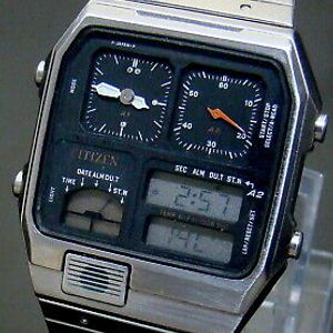 VTG 1984 CITIZEN ANA-DIGI TEMP CHRONO WATCH 8982 SS MENS WATCH