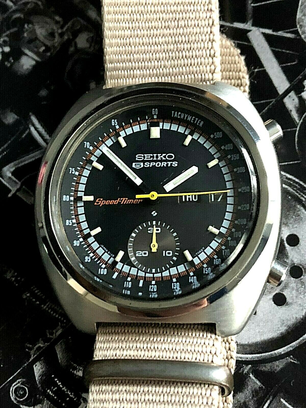 RARE VINTAGE 1971 JDM SEIKO 6139-7012 SPEED-TIMER 21J. AUTOMATIC