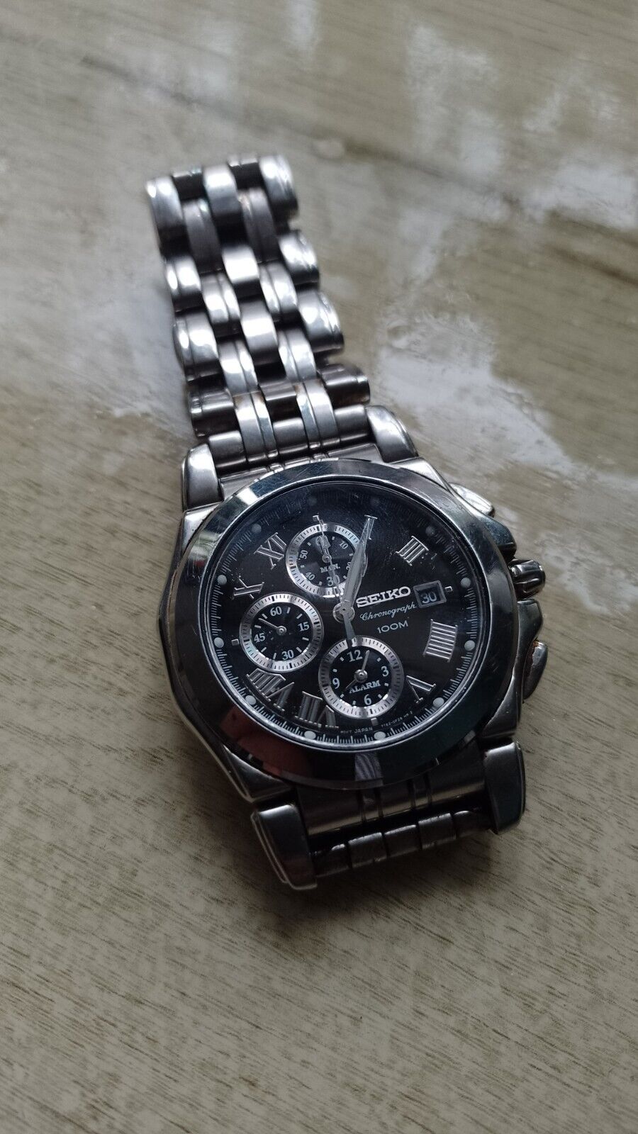 Seiko chronograph 100m online alarm