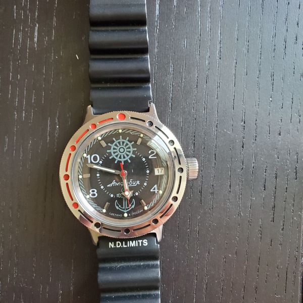 Vostok Amphibia Zissou black dial WatchCharts Marketplace