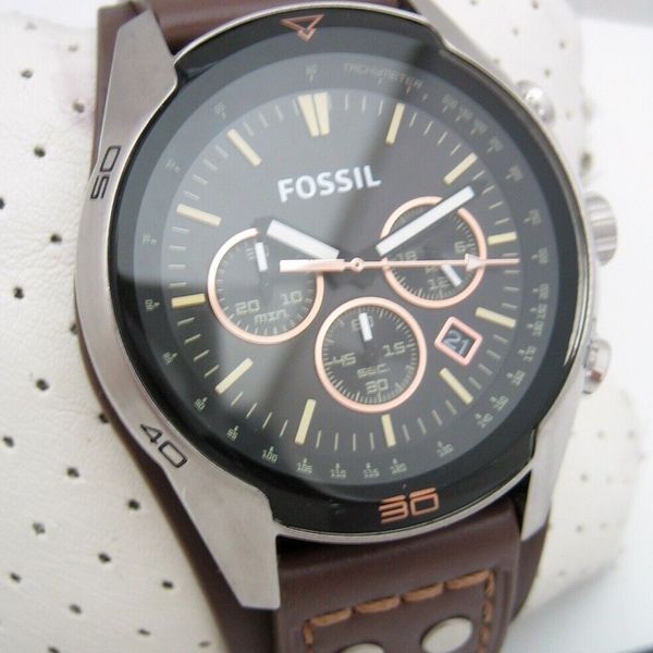 FOSSIL MENS COACHMAN CHRONOGRAPH WATCH CH2891 STAINLESS STEEL LEATHER ...