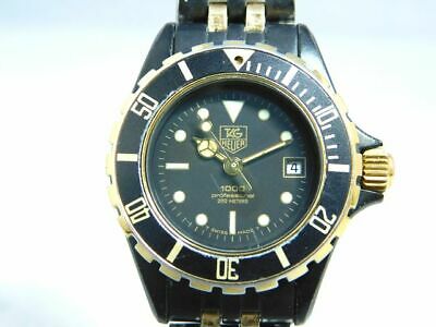 TAG HEUER 980.028N DATE WOMEN S GOLD BLACK VINTAGE WATCH SWISS