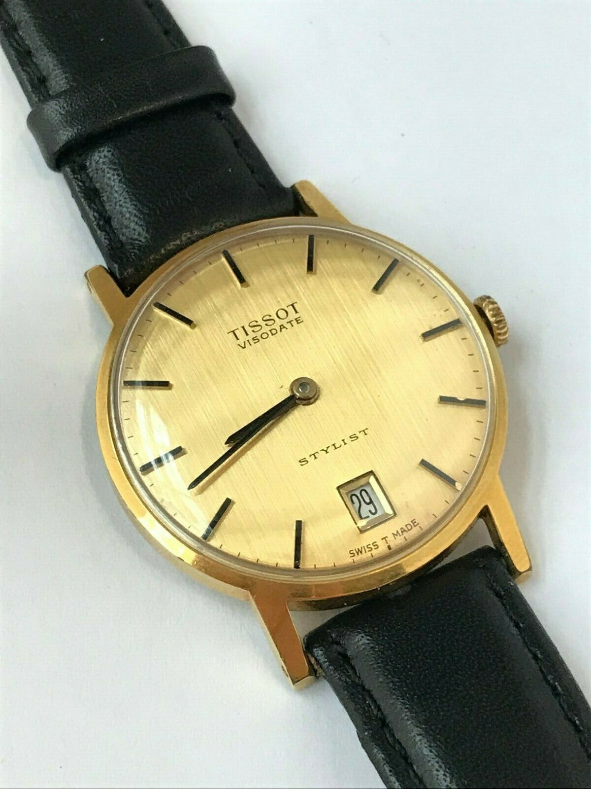 Gents Gold Plated TISSOT Stylist Visodate Clean Watch Over