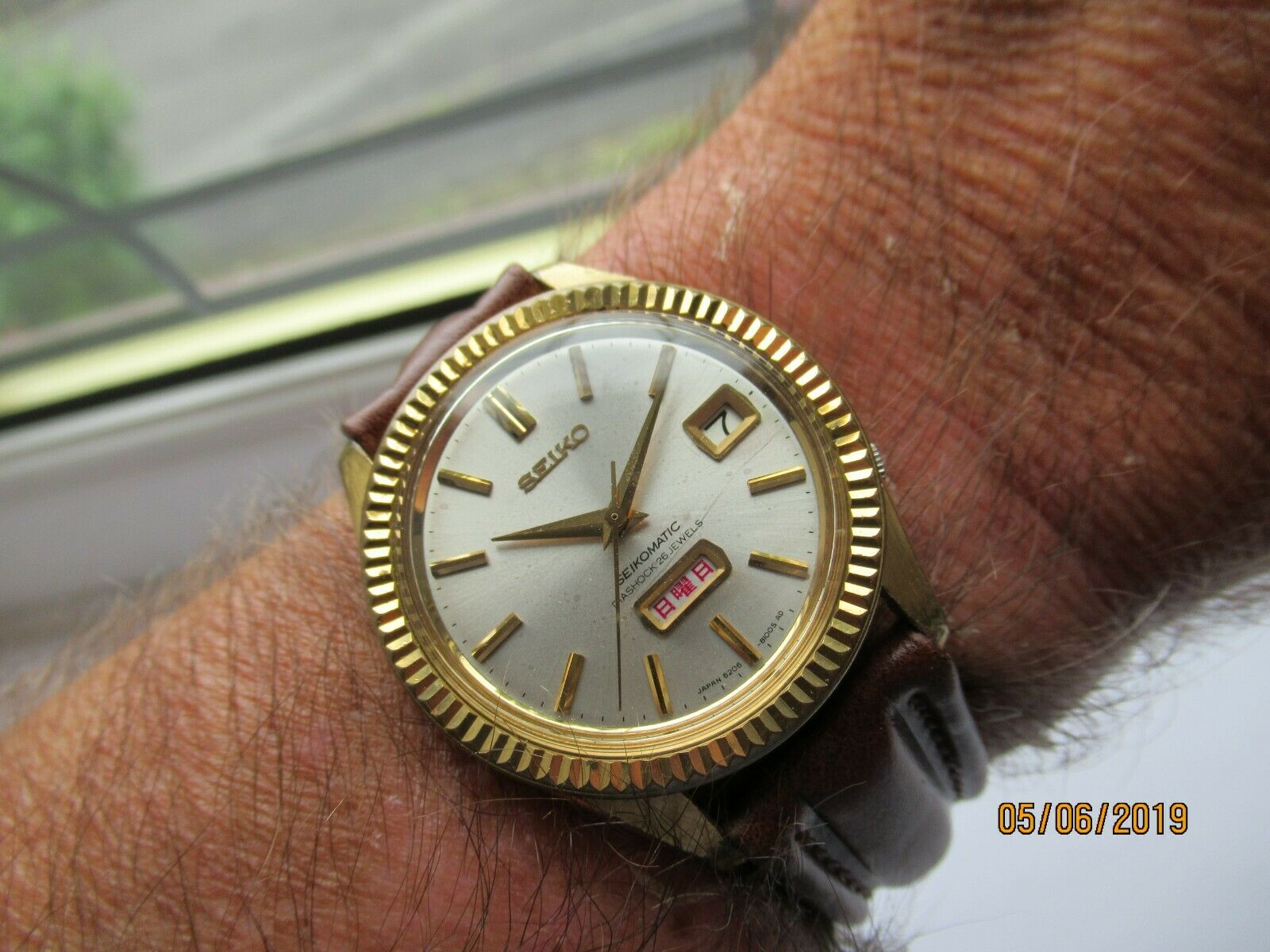 Rare Vintage Seiko Seikomatic 6206-8100 Diashock 26 Jewels