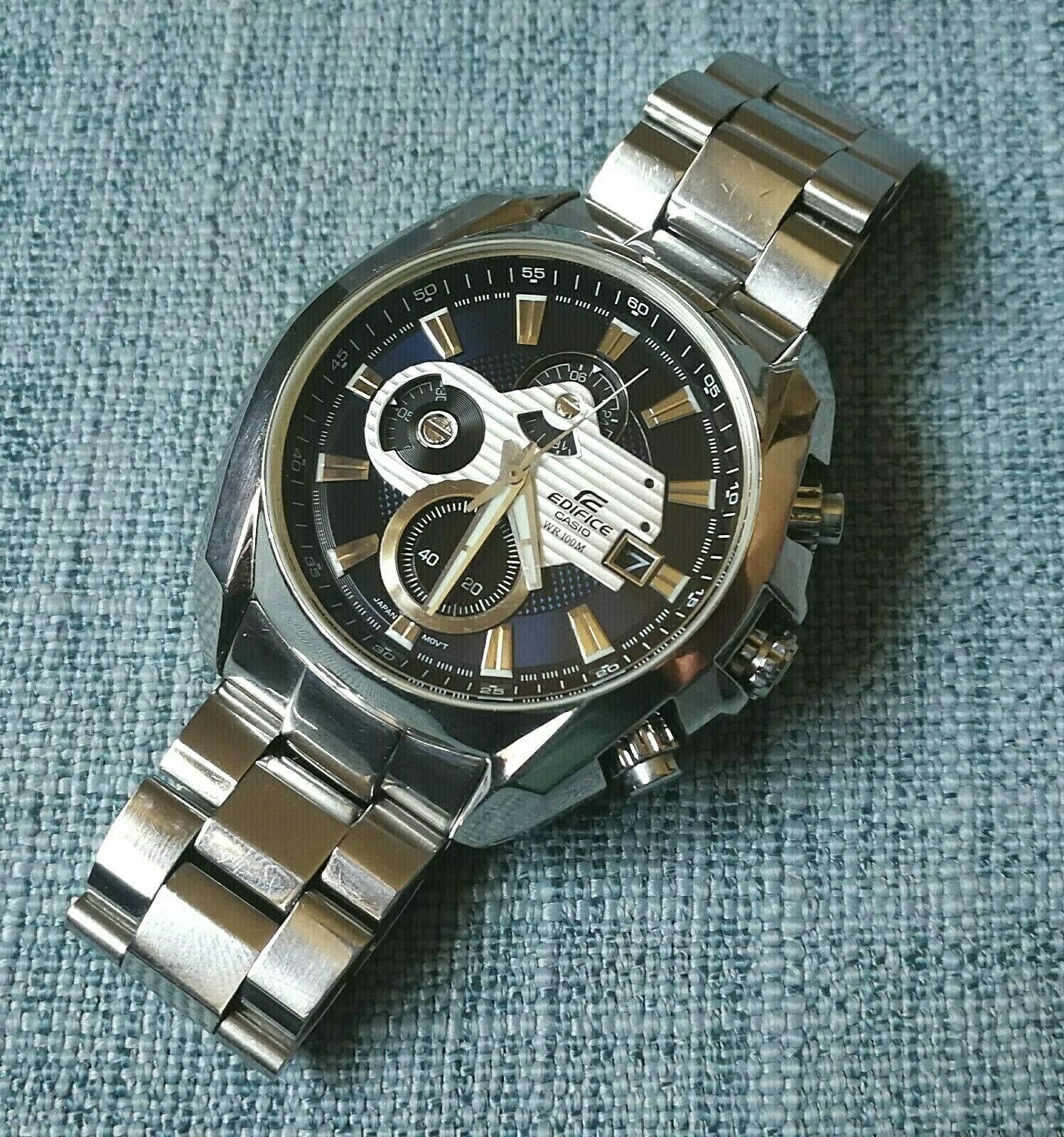 casio edifice ef 548 stainless steel chronograph quartz analog