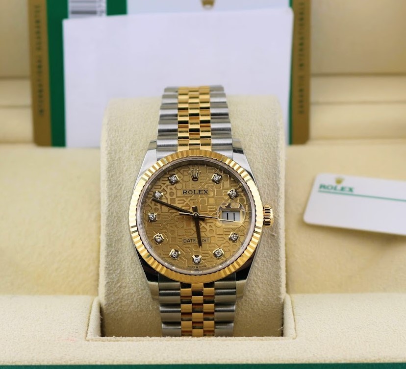 Rolex datejust computer face with outlet diamonds