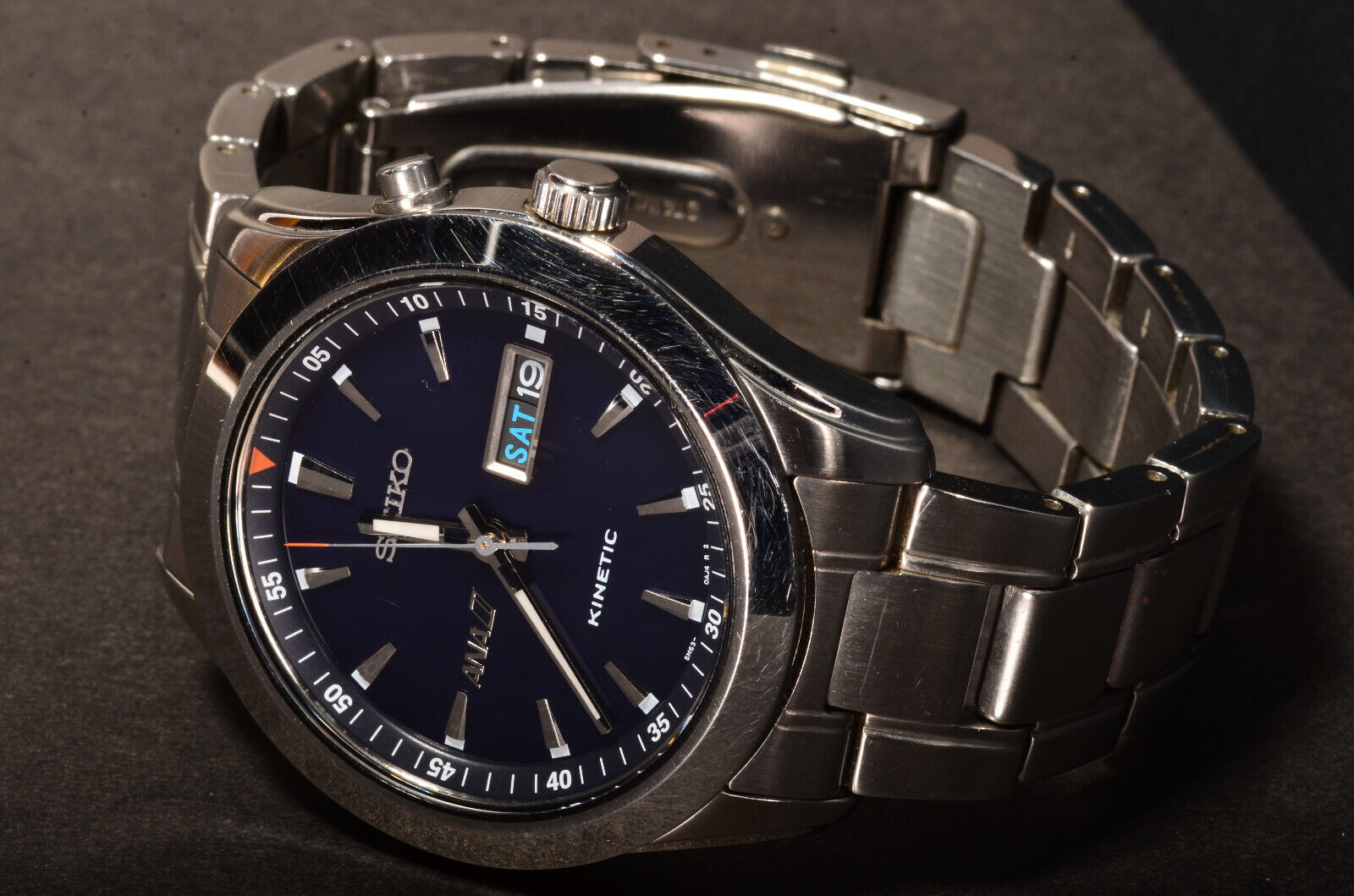 SEIKO KINETIC 1円 セイコー ANA 5M63-0AJ0 キネティック 黒文字盤 
