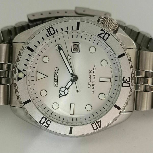 VINTAGE WHITE SUBMARINER MOD SEIKO DIVER 7002-700J AUTOMATIC MEN'S ...