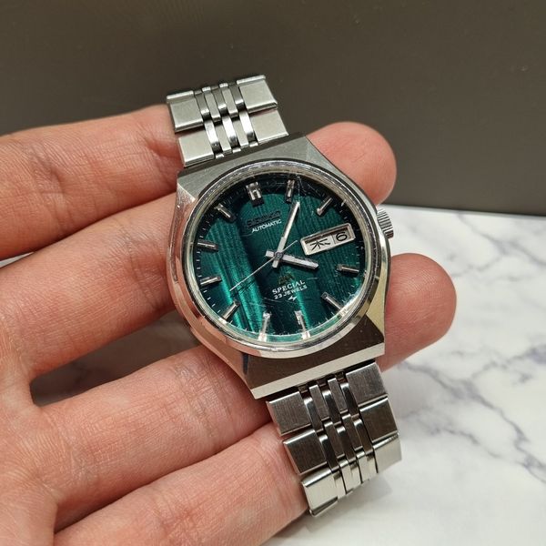 Seiko Rare 52 LM Special 5216-7040 Green Dial w/ Faceted