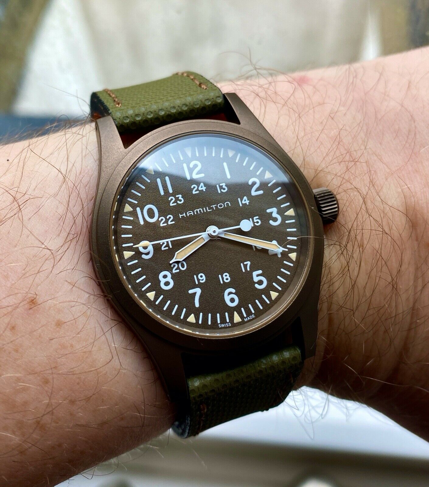 Hamilton khaki field mechanical earth cheap pvd