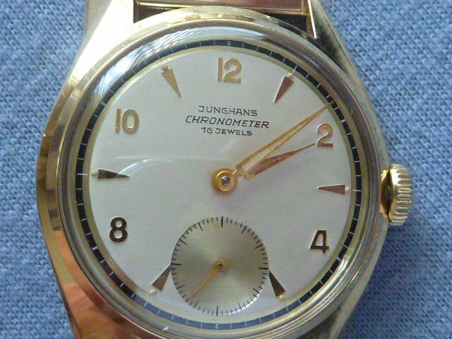 RARE JUNGHANS CHRONOMETER 16 JEWEL GENTS WRISTWATCH WITH BOX