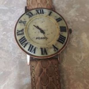 Rare Vintage FOSSIL BW-6705 STONE FACE COPPER CASE ROMAN  display picture 2
