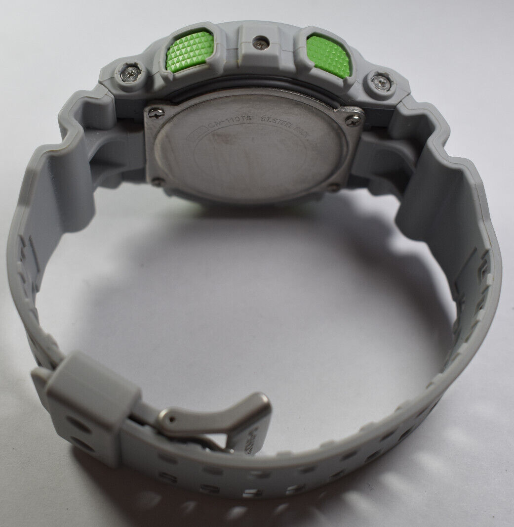 Casio G-SHOCK Men's Gray/Green Analog/Digital Watch GA-110TS-8A3