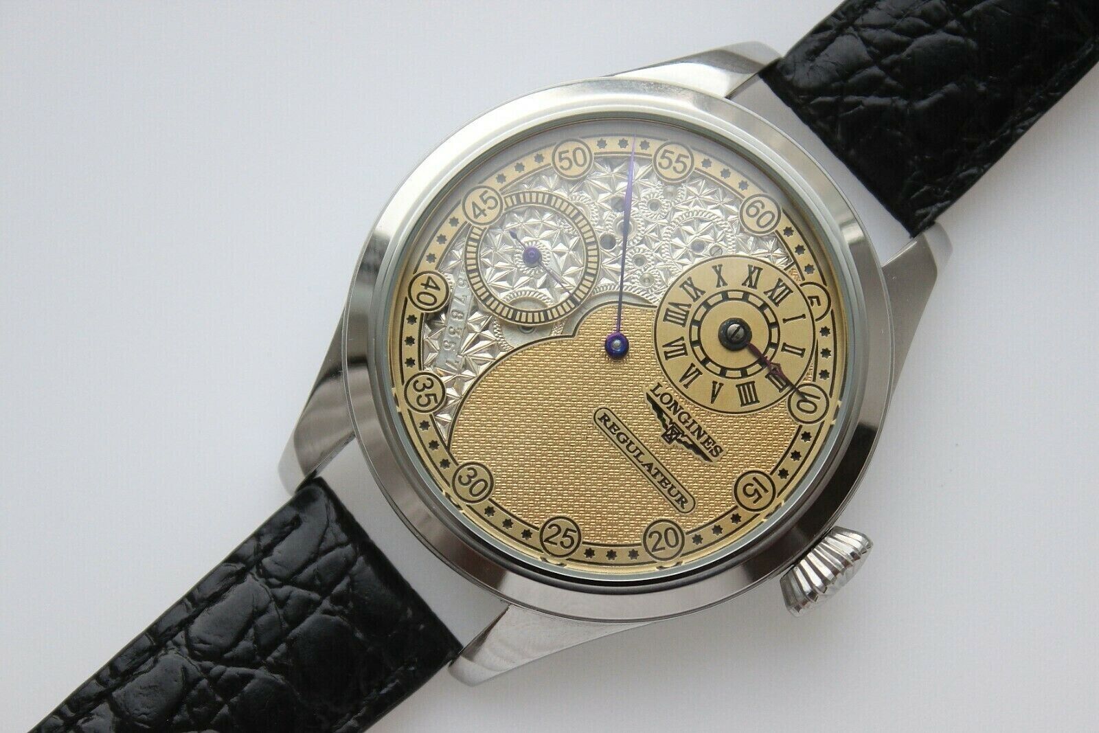 longines 1915 skeleton movement regulator regulateur watch vintage