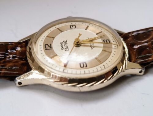 Vintage Mens Smiths Empire Gold Plated Watch 5 Jewels 60's