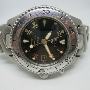 SEIKO AGS SCUBA 200M DATE 3M22-0B10 TITANIUM QUARTZ MENS DIVER