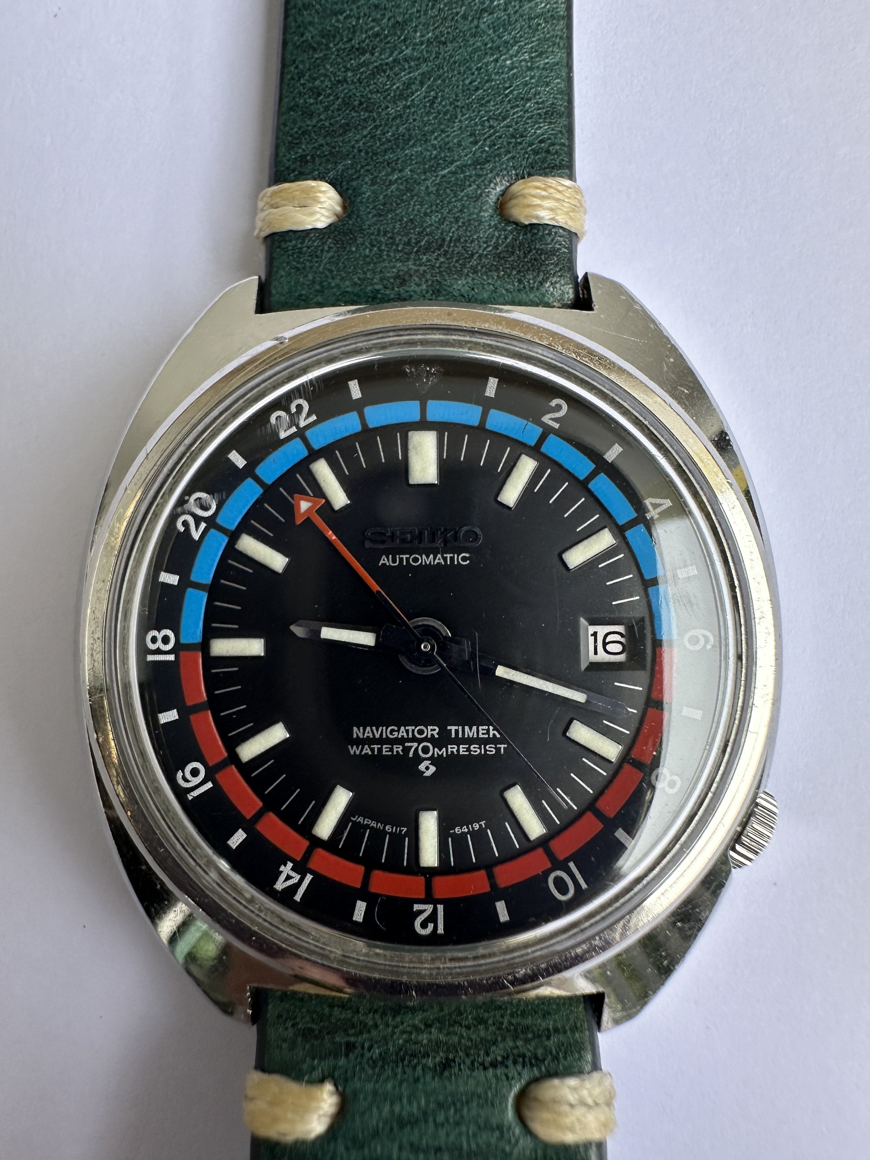 Seiko 6117-6410 Navigator Timer GMT from circa March 1973