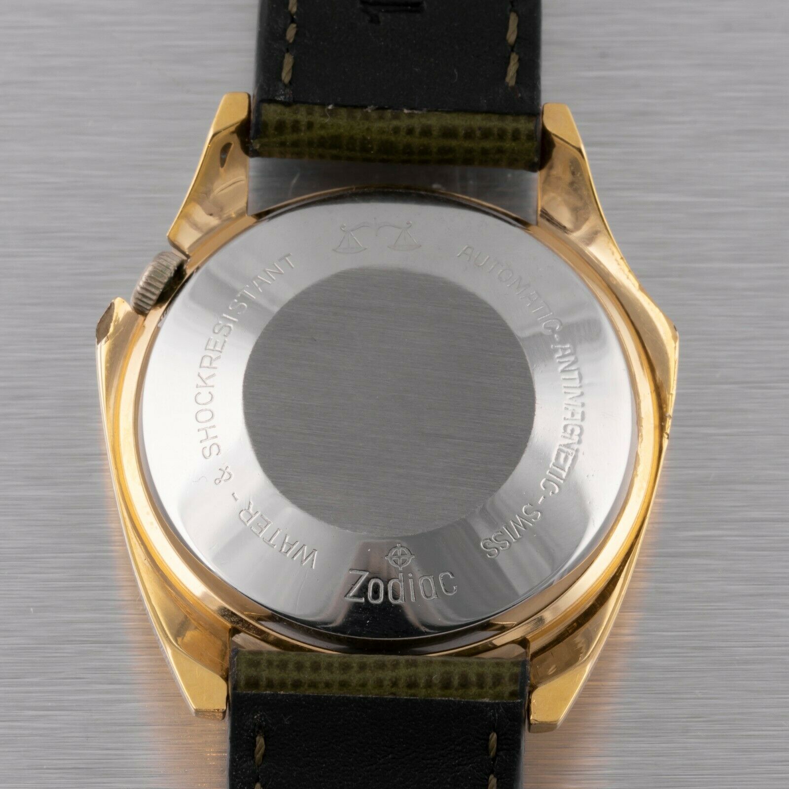 Vintage 60s Zodiac Olympos 703-918 Gold Filled Satin Mystery Dial