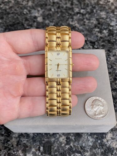 elgin diamond quartz watch japan movt