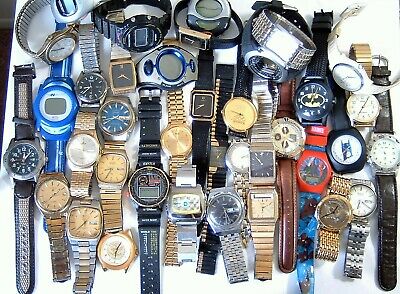 Mens Vintage Watch Lot Seiko Bulova Batman Timex Aegis Digital