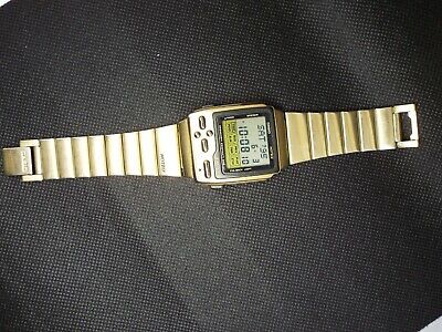 Rare CASIO Vintage Digital Watch TOGGLE JOYSTICK DATABANK GOLD