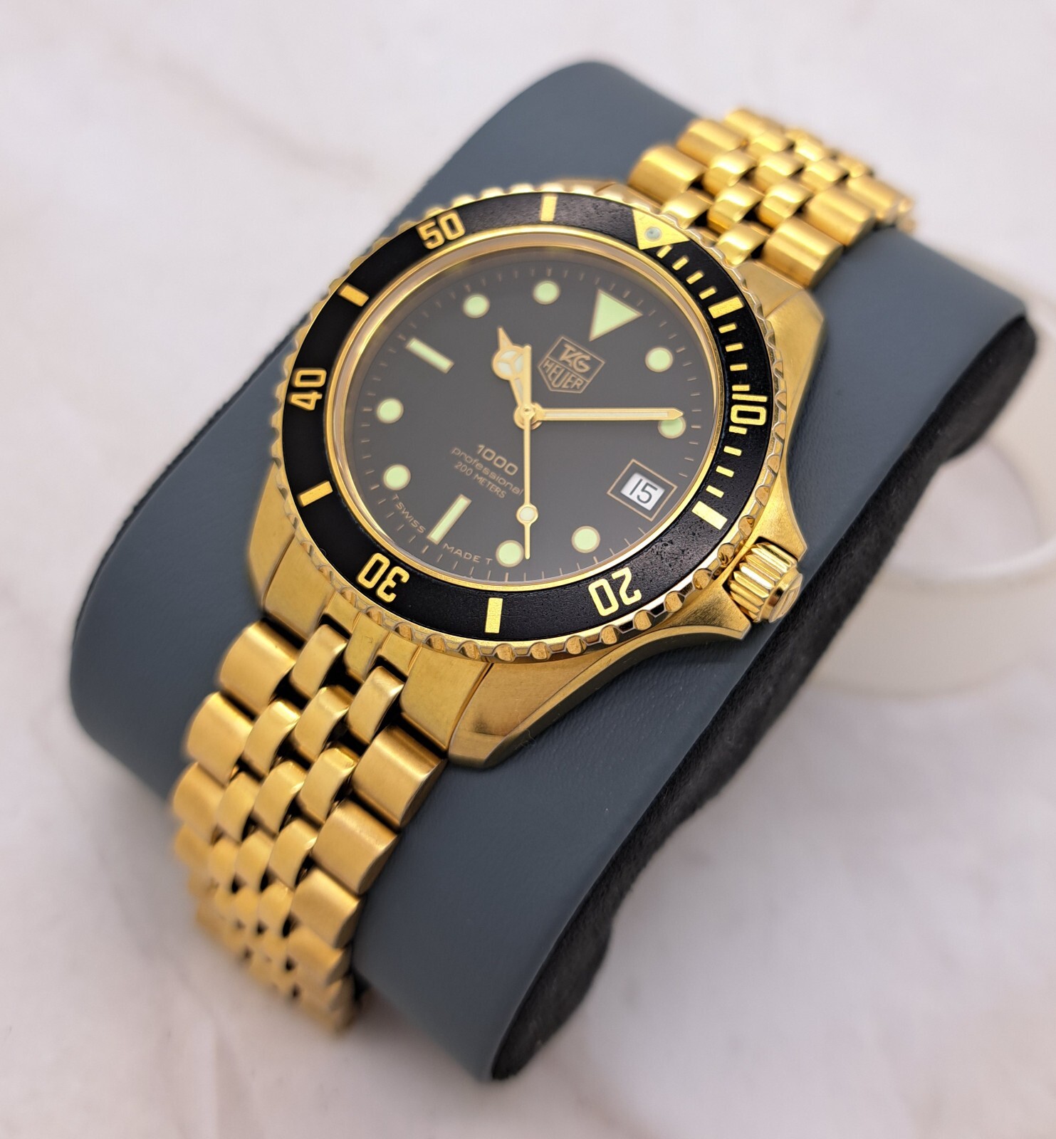 Vintage Tag Heuer 1000 Professional 24K GP 984.013B steel men