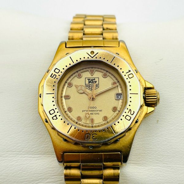 時計 Tag Heuer 3000 Professional 937.408 EXC+5】TAG Heuer 3000 Professional 937.408 Gold Women's