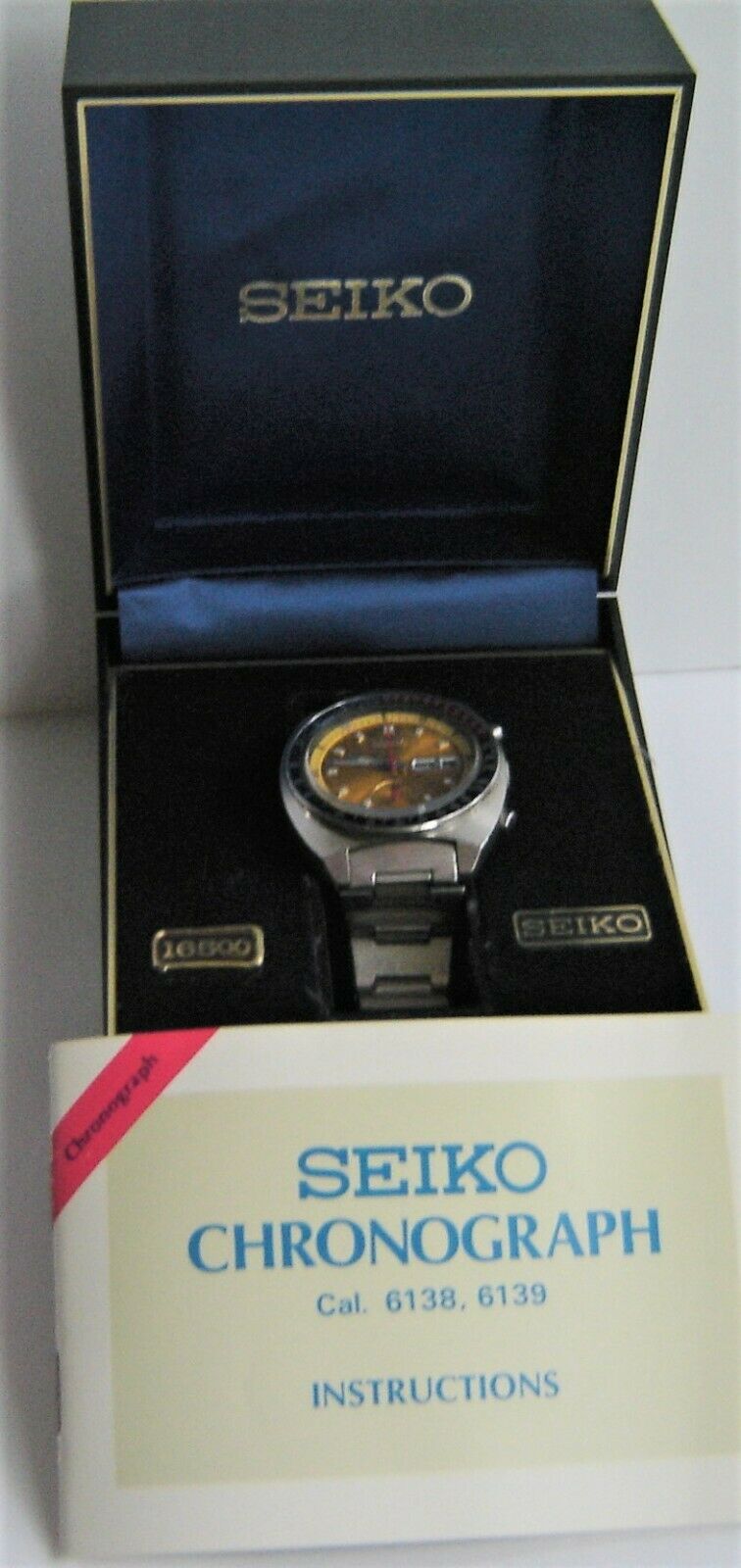 Vintage SEIKO 6139-6005 Automatic Chronograph Mens Watch PEPSI Yellow   | WatchCharts