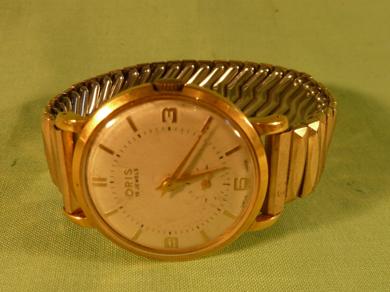 Vintage Oris 15 Jewels Swiss Made Wrist Watch 1 20 10k Rolled Gold