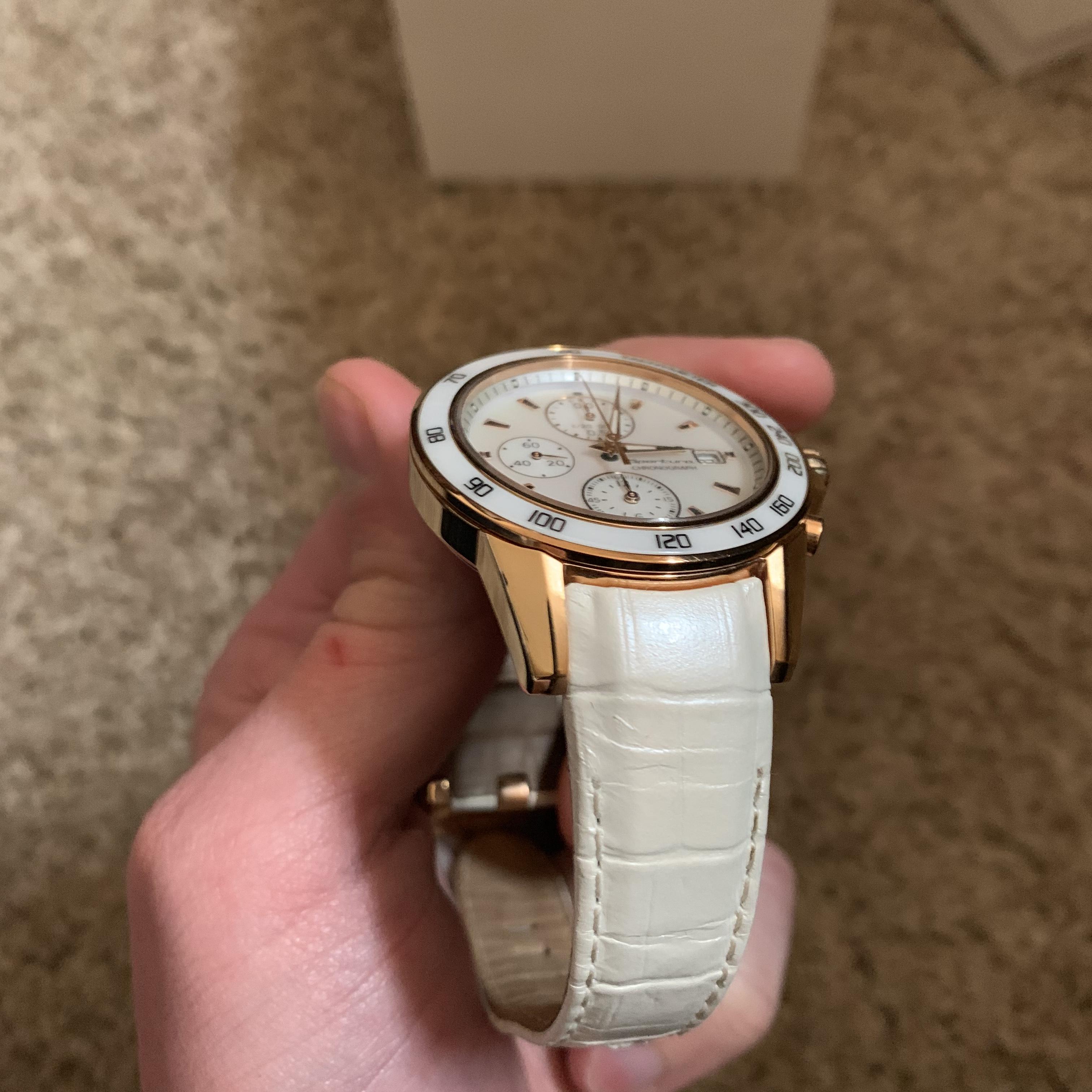 Seiko sportura chronograph rose sales gold