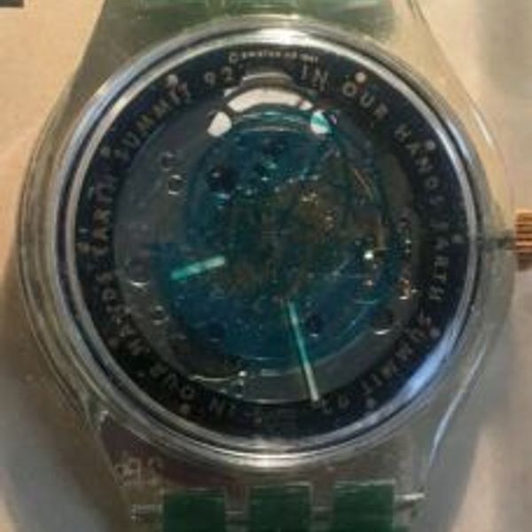 Swatch Watch Automatic 1992 United Nations Earth Summit In Our Hands 23j Nib Watchcharts