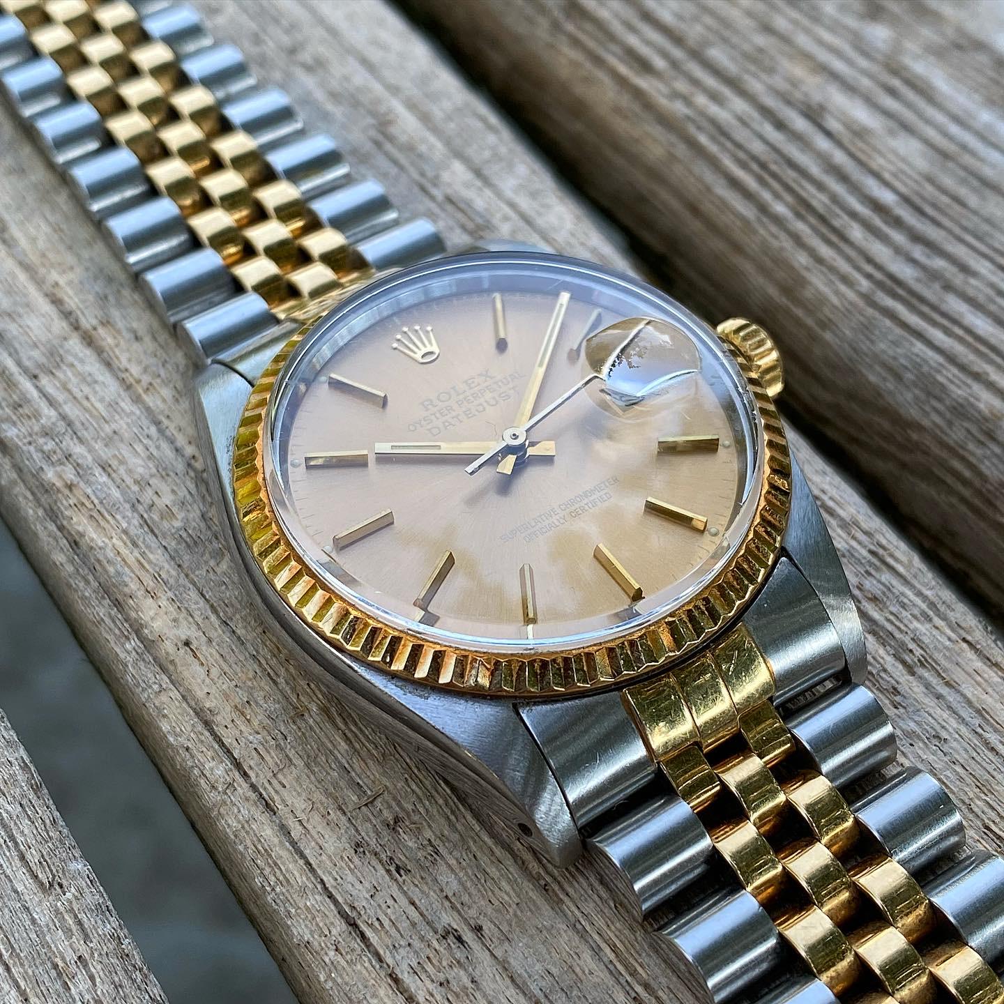 1984 Rolex 16013 8.7 Million Serial Datejust Taupe Ghost Dial Box