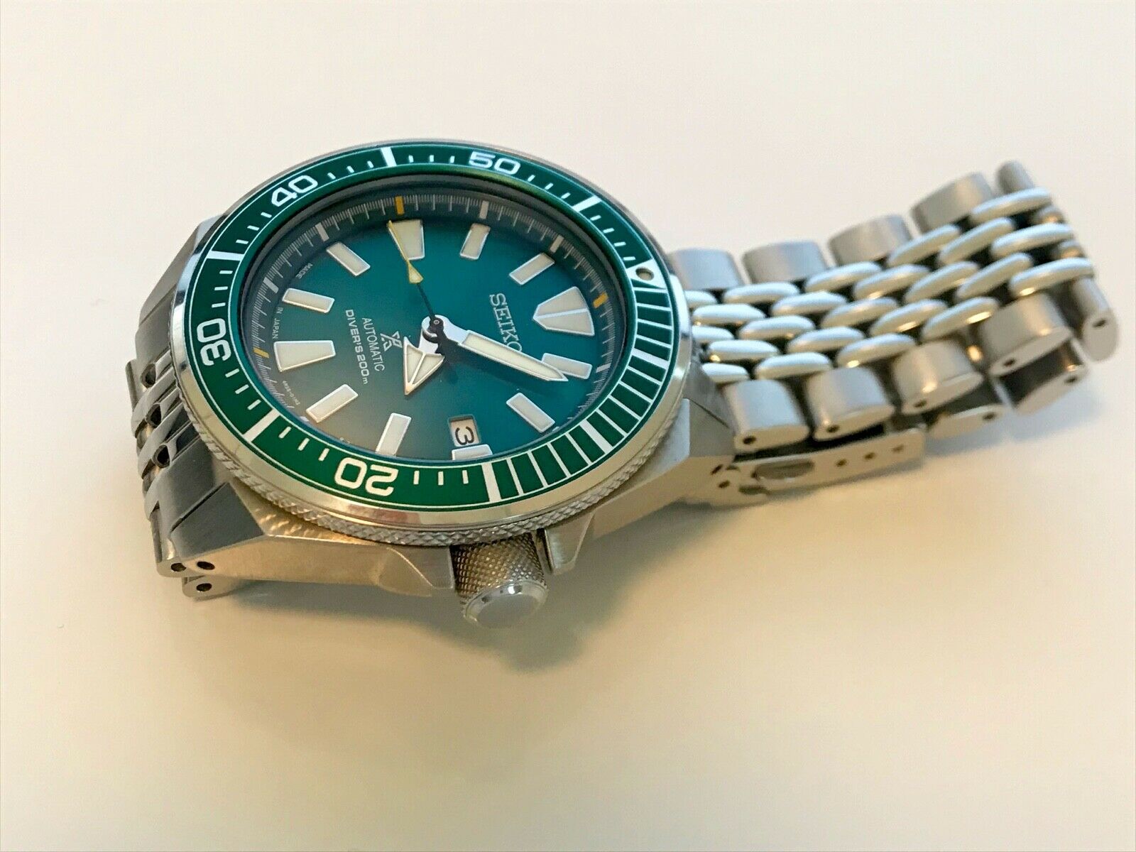 Seiko Prospex Samurai 'Hulk Green' dial diver automatic watch - SBDY043 |  WatchCharts