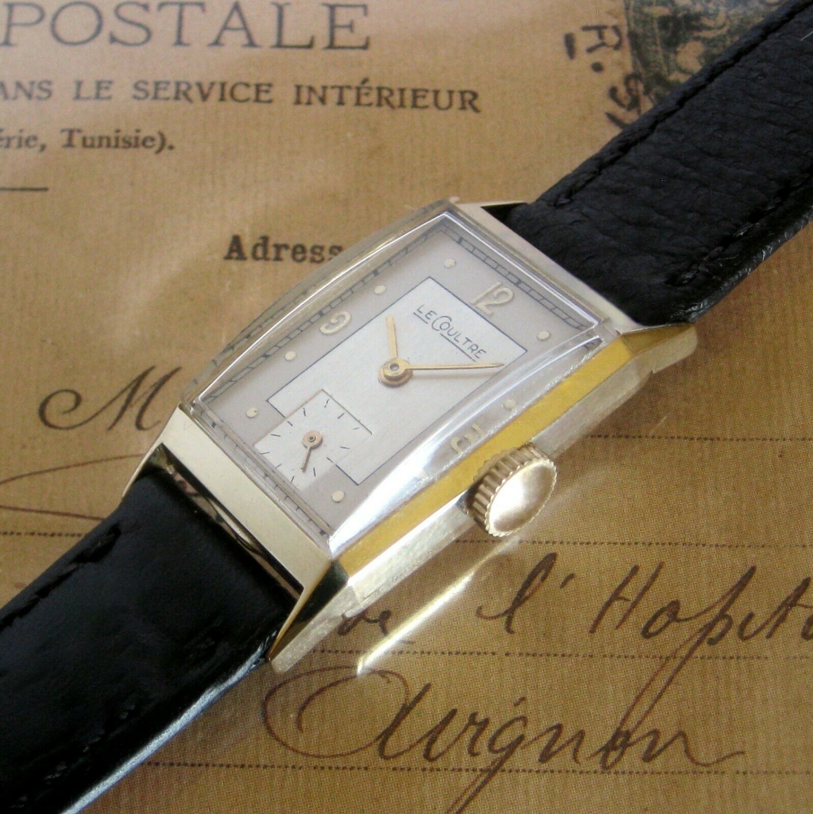 Mens 1940s Jaeger LeCoultre 14K SOLID GOLD Vintage 17j Art