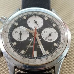 Vintage 1960 S Wakann Reverse Panda Dial Chronograph Mens Wristwatch Breitling Watchcharts