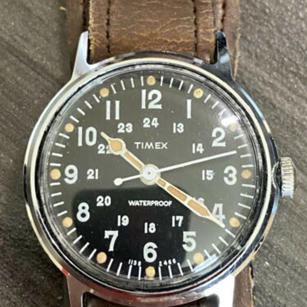 Vintage Timex Sprite Military Dial 1158-2466 Manual Wind Watch ...