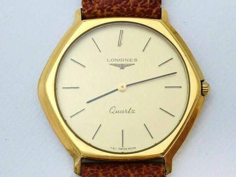 LONGINES 18K Gold Plated Watch Quartz Gents Unisex model no. 761