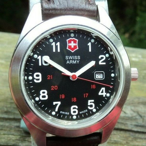 New BatteryVictorinox Swiss Army 241084 GARRISON MidSize Quartz Military Watch WatchCharts