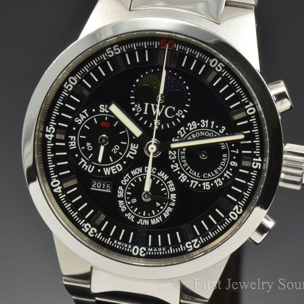 FS Mens IWC GST Perpetual Calendar Chronograph Moon Phase Stainless