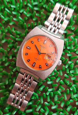 Nice & Rare Vintage Seiko Chorus 2118-0310 orange dial Manual wind 