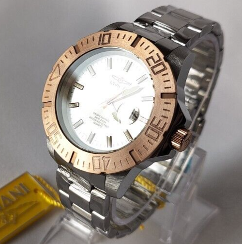 Invicta 14049 Pro Diver Men s 44mm Silver Dial Coppertone Bezel Steel Date Watch WatchCharts Marketplace