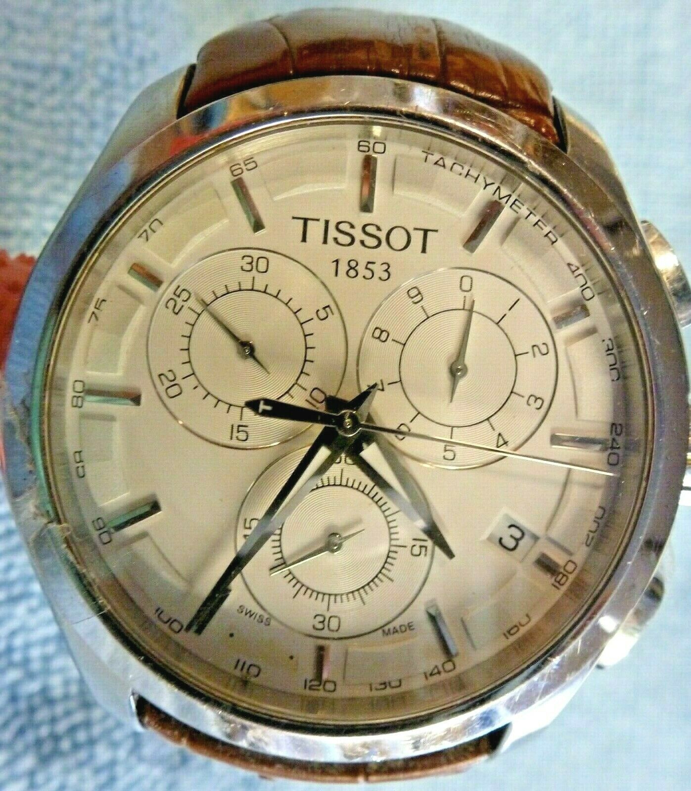 TISSOT COUTURIER CHRONOGRAPH 4 JEWELS NEW BATTERY BATTERY