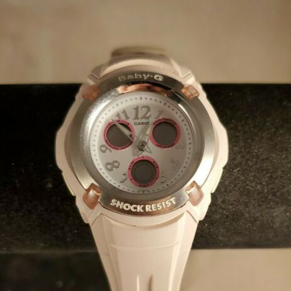 Rare Casio Baby G-Shock BG-1501J digital chrono Pink White Waveceptor ...