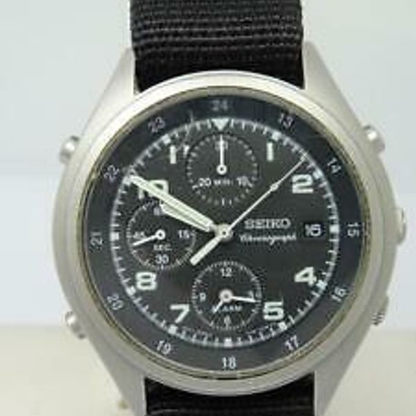 Vintage Seiko Chronograph 7T32-7E70 Civilian Issue Military Style Watch RAF  | WatchCharts